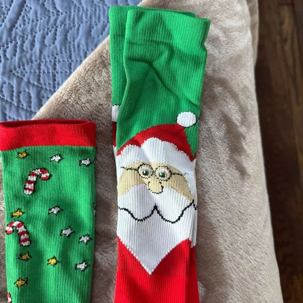 Festive Holiday Compression Socks Set of 4 for Winter/Christmas